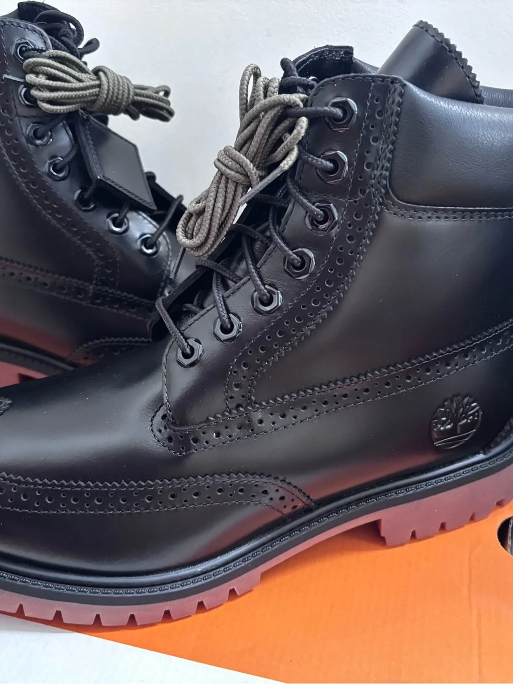 Timberland Premium 6-Inch Waterproof Boots Men’s Size 8 Black Full Grain Leather